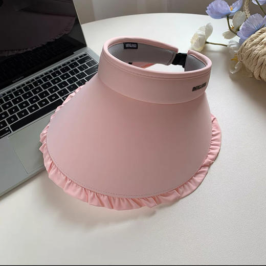 [夏上新！韩版甜美系！】UPF50+冰丝少女花边防晒帽   冰丝空顶防晒帽女夏大帽檐防紫外线遮阳帽可折叠户外骑行太阳帽子 商品图7