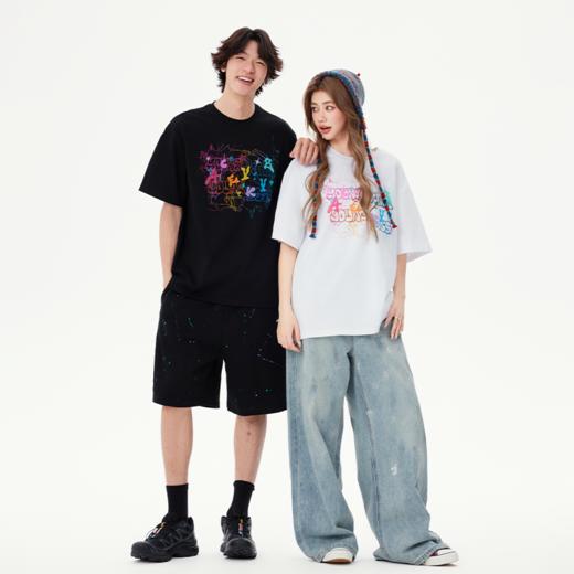 YKYB黄子韬短袖T恤2025夏季新款全棉舒适透气涂鸦手绘街头个性上衣Y52NDT024 商品图7