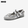 MIO米奥朋克芭蕾舞鞋秋季新款蝴蝶结单鞋女miu银色运动玛丽珍M254486692 商品缩略图0