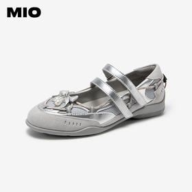 MIO米奥朋克芭蕾舞鞋秋季新款蝴蝶结单鞋女miu银色运动玛丽珍M254486692