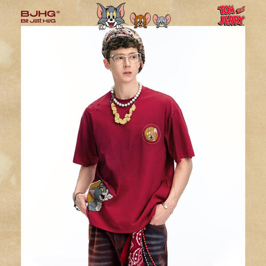 【猫和老鼠联名】 BJHG不计后果童趣复古短袖t恤男夏防晒速干半袖 商品图1