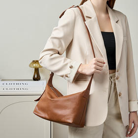 【预售3天】复古植鞣休闲单肩腋下包通勤大容量经典斜挎包PY5065