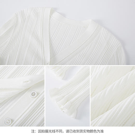 【商场同款】CNR5571 “ 浪漫开衫 ” 坑条木耳边白色开衫 干爽透气 商品图5