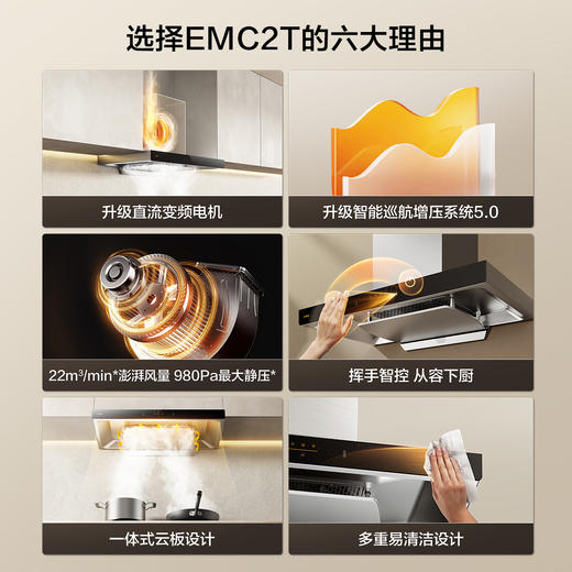 【新品】方太EMC2T变频抽排顶吸油烟机灶具套装 商品图0
