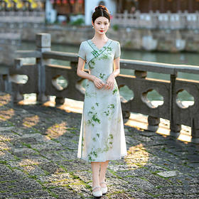 显瘦低领妈妈装，传统改良旗袍ZQ60039