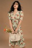 L.Fleuri 法式高级感复古印花泡泡袖连衣裙 18362 商品缩略图0