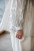 MAKU textiles｜真丝褶边领口不规则条纹长袖衬衫 商品缩略图1