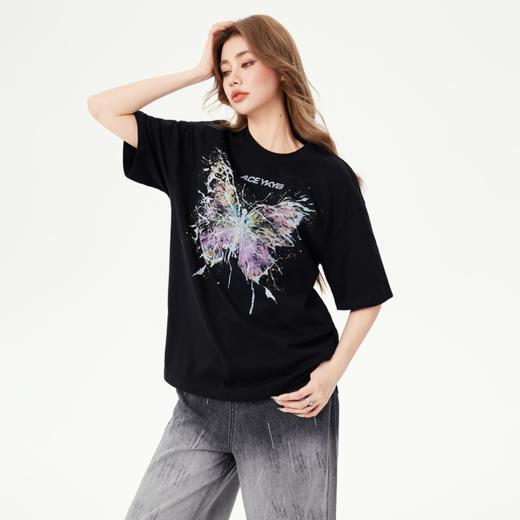 YKYB黄子韬短袖T恤透气舒适色彩爆炸时尚潮流蝴蝶上衣Y52NDT034 商品图3