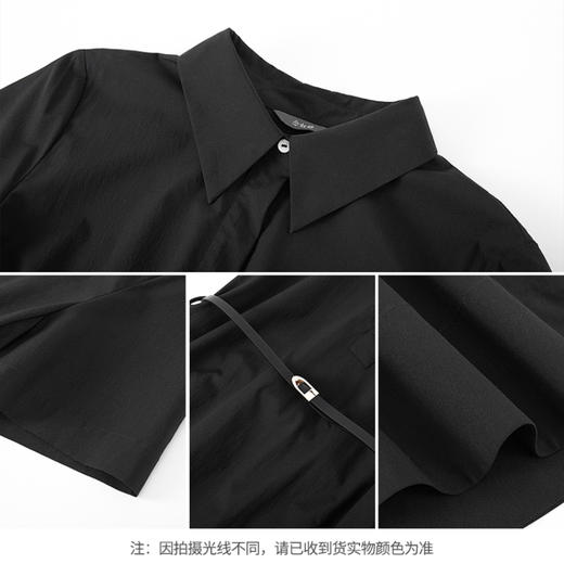 【商场同款】CND5584 “ 衬衫式小黑裙” 显瘦版型舒适干爽 ，面料轻盈有质感连衣裙 商品图5