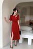 Le Malene 红色镂空轻礼服连衣裙 18383 商品缩略图2