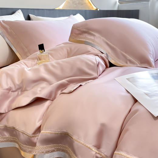 悠梦嘉居莱赛尔天丝刺绣四件套，本品选用100%莱赛尔纤维，冰凉舒滑夏季宠儿 1.5/1.8床通用 YJ-14599 商品图3