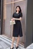 Le Malene 经典黑色优雅腰带连衣裙 18355 商品缩略图1