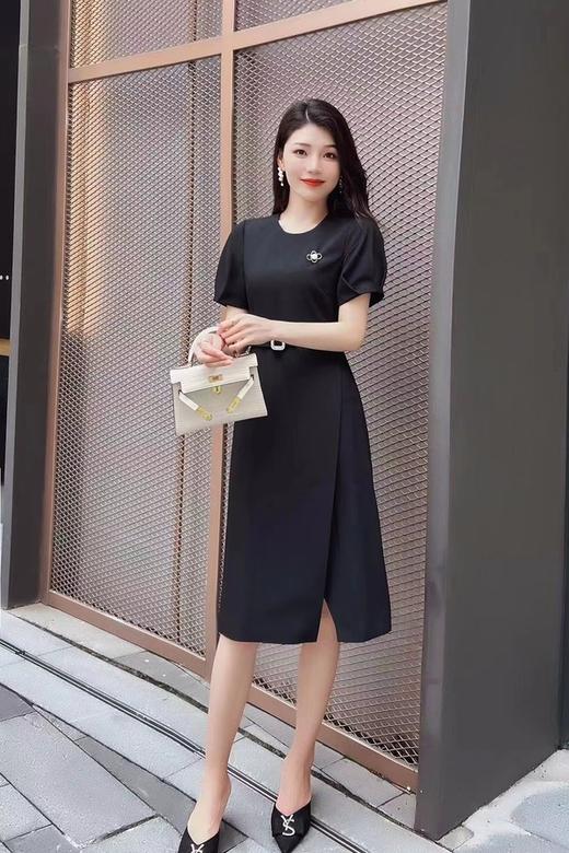 Le Malene 经典黑色优雅腰带连衣裙 18355 商品图1