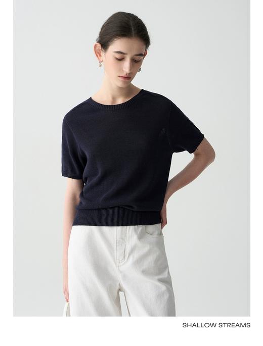 【无缝一体和纸纱圆领T恤】甄选和纸混纺纱线，质地轻盈，透气清爽JZ2531-CC 商品图3