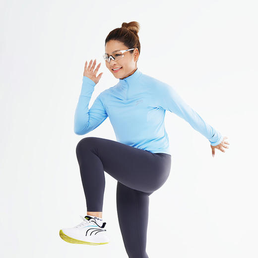 多威运动上衣立领半门襟拉链女士吸湿速干长袖T恤2342451 商品图1