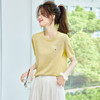 CC-SD7065冰丝短袖t恤女夏装2024新款针织衫港风上衣ins女潮时尚薄款上衣女 商品缩略图0