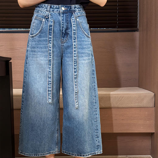 【不换不退】良木礼八分牛仔裤（98198） 商品图1