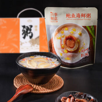 粥事如意 鲍鱼虾仁海鲜粥速食早餐粥即食营养粥免煮代餐年货礼盒6袋×300克 /粮油调味 /方便食品 /速食粥 商品图2