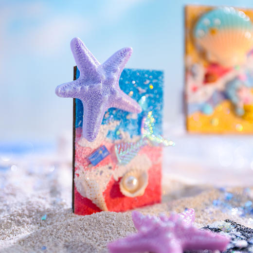 【儿童DIY海星贝壳冰箱贴】手工海洋沙画儿童玩具海洋旋转冰箱磁贴 商品图3