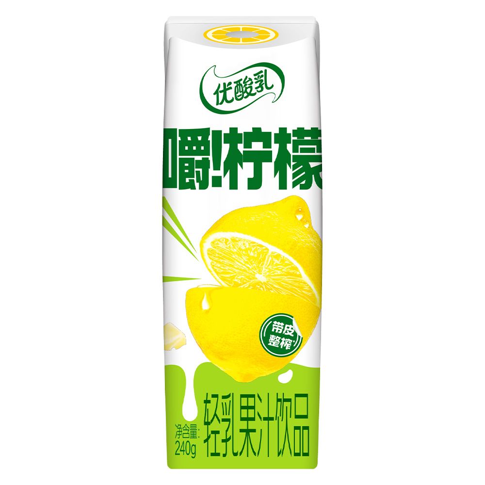 伊利优酸乳嚼柠檬轻乳果汁饮品240g