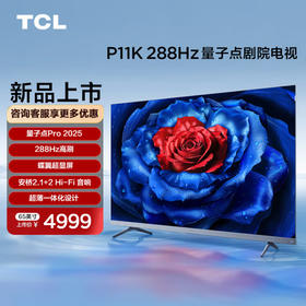 TCL电视 P11K65英寸 288Hz量子点剧院电视 量子点高色域 安桥2.1+2Hi-Fi音响 4+64GB 超薄一体化 65英寸