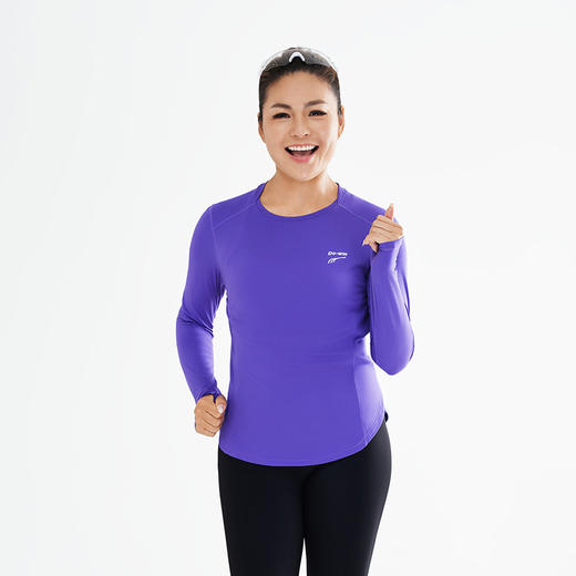 多威长袖运动女款跑步弹力新品T恤圆领衫2342455 商品图8