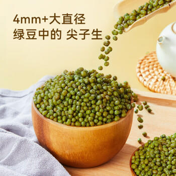 京东京造鲜来多大粒有机绿豆 1.3kg大粒4.0mm可发芽可打豆浆无铁豆易煮糯 /粮油调味 /杂粮 /杂豆类 商品图5