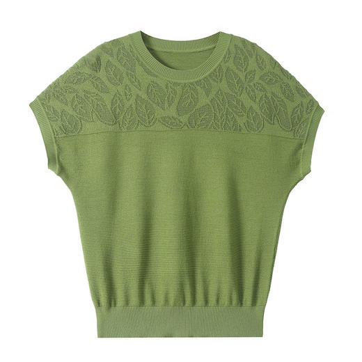 CC-103-7972蝙蝠式短袖t恤女薄款镂空上衣2025新款年轻夏装冰丝针织衫女 商品图4