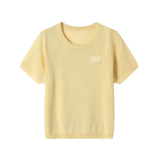CC-SD7065冰丝短袖t恤女夏装2024新款针织衫港风上衣ins女潮时尚薄款上衣女 商品图4