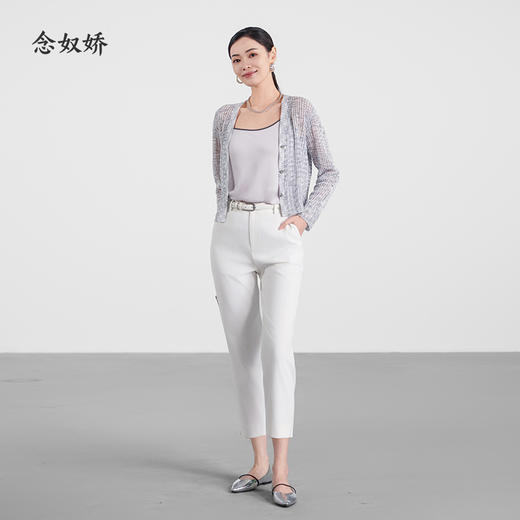 【商场同款】CNT5590 “ 夏季小白裤 ” 棉亚麻舒爽白色小脚裤 商品图7