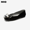 MIO米奥丝绒芭蕾鞋蝴蝶结玛丽珍平底法式浅口单鞋女M254401605 商品缩略图1