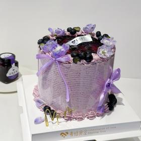 蓝莓鲜花蛋糕（蓝莓奶油）鲜花随机搭配