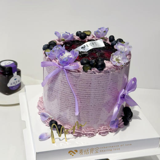蓝莓鲜花蛋糕（蓝莓奶油）鲜花随机搭配 商品图0