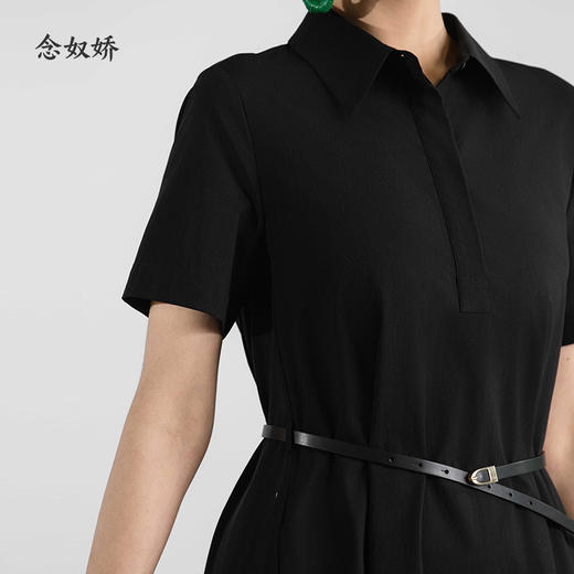 【商场同款】CND5584 “ 衬衫式小黑裙” 显瘦版型舒适干爽 ，面料轻盈有质感连衣裙 商品图4