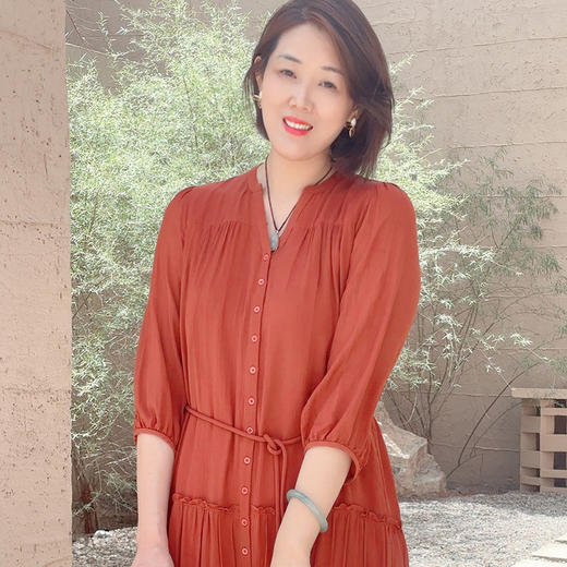 火桐hooton 高定系列 双向顺纡中式真丝连衣裙YT777 商品图6