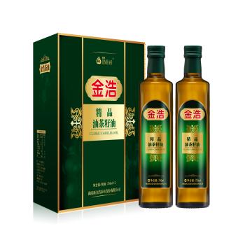 金浩（JINHAO）【保真山茶油】物理一级压榨精品油茶籽油750ml*2礼盒 食用油 /粮油调味 /食用油 /山茶油 商品图1