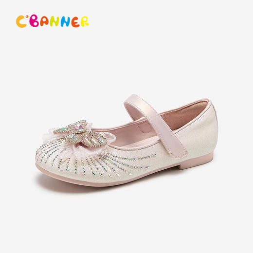 千百度童鞋水晶/水钻鞋公主鞋平底玛丽珍鞋洋气女童A25124120 商品图1