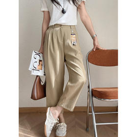 清凉解暑 抗皱亚麻裤！2025宽松直筒高腰显瘦九分休闲裤奶奶裤女夏新款！