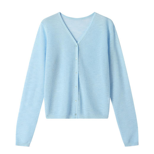 CC-SD7056冰丝防晒针织开衫女夏季2025新款休闲薄款长袖空调罩衫外搭女装 商品图4