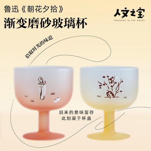 【人文之宝】鲁迅系列·朝花夕拾渐变磨砂玻璃杯 商品图0