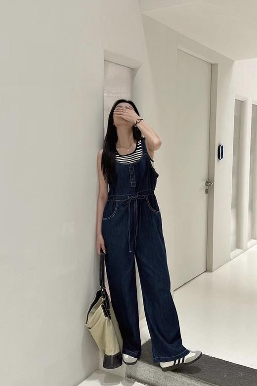 LNNNS 深蓝色收腰吊带背带裤 18367 商品图3