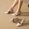 千百度后空时装凉鞋女款包头细法式婚鞋通勤高跟鞋A25213550 商品缩略图1