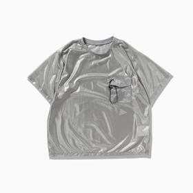 and wander silver mesh T 女装隔热防晒金属银网眼短袖T恤