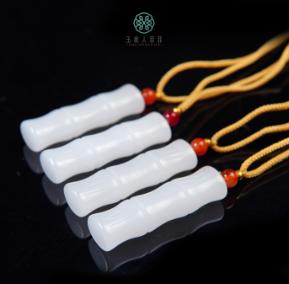 玉美人菲菲#金丝玉吊坠大竹节配绳约13*47mm 商品图0