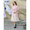 两三事 紫苑甜乡 2025夏季新款小清新领带印花t恤裙宽松连衣裙 商品缩略图0