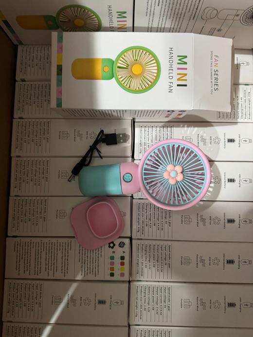 【分离底座！一物两用】卡通可爱手持小风扇伴手礼礼品水果小花便携桌面懒人手机支架充电。ry 商品图13