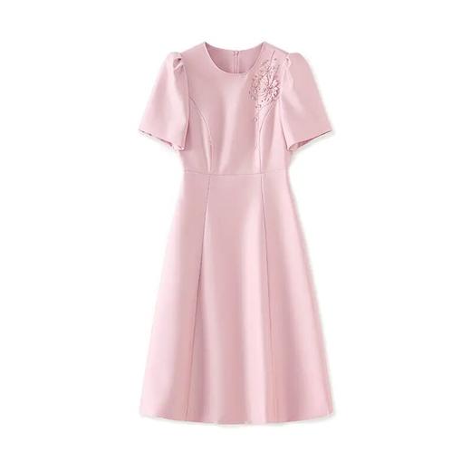 「高货wl」全新升级【铂金会员349/天猫469/差价120】(01621)洛诗琳轻奢气质立体镶钻花连衣裙2025夏季洋气优雅轻礼服裙01621 商品图4