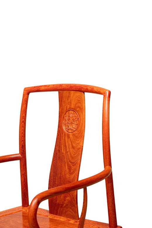 红桥红  家具严选  缅甸花梨（大果紫檀）【宝蕴楼扇形 南官帽椅】 商品图2