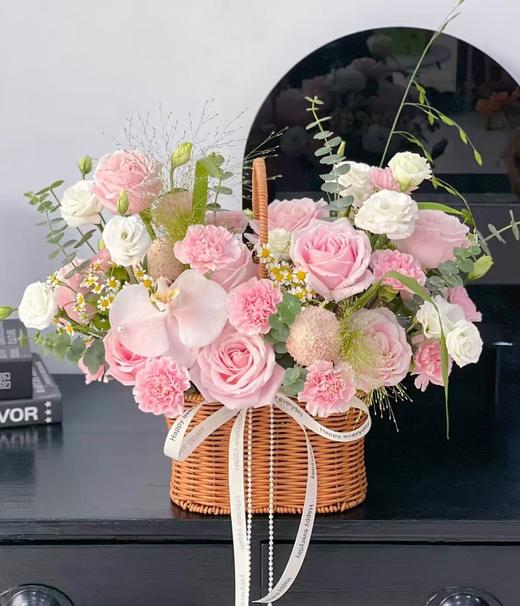 粉色系手提花篮 商品图0