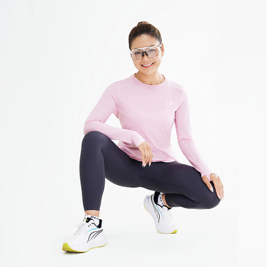 多威长袖运动女款跑步弹力新品T恤圆领衫2342455 商品图1